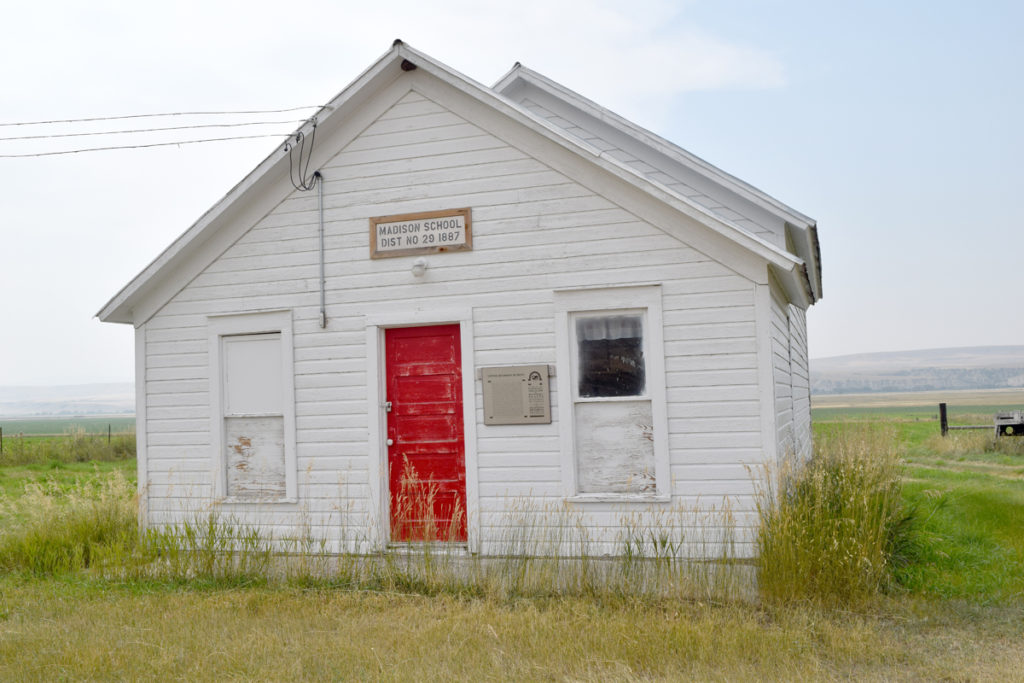 The school house near the Madison Bluffs, southwestern Montana, that Earl Douglass taught at from 1894-1896.