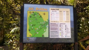 Mt. Britton trail head sign in El Yunque.