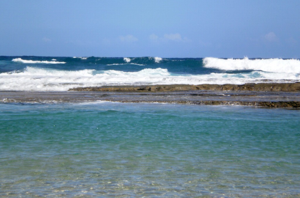 Eolianites and beachrock on Pinoñes beaches create a relatively continuous barrier that protects the shore and make for a relaxing swim.