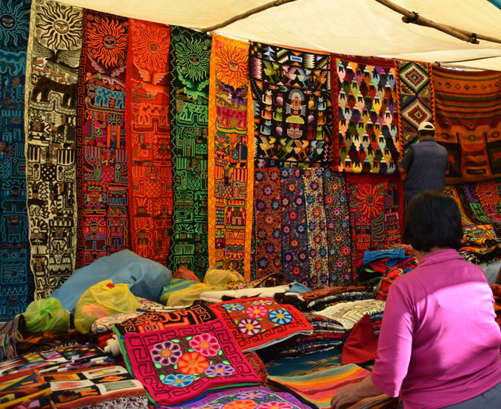 Textile colors at the Pisac market are amazing.